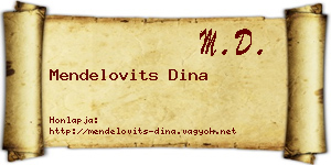 Mendelovits Dina névjegykártya